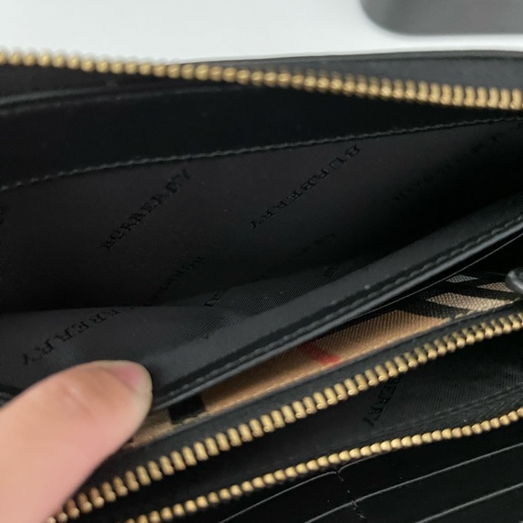 Gently used Burberry zip around wallet - Picture 2 of 10
